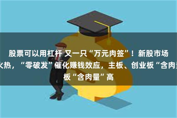 股票可以用杠杆 又一只“万元肉签”！新股市场持续火热，“零破发”催化赚钱效应，主板、创业板“含肉量”高