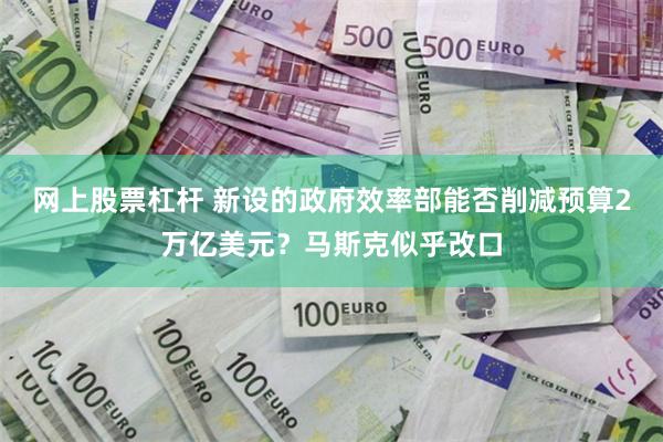 网上股票杠杆 新设的政府效率部能否削减预算2万亿美元？马斯克似乎改口