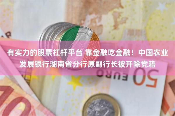 有实力的股票杠杆平台 靠金融吃金融！中国农业发展银行湖南省分行原副行长被开除党籍